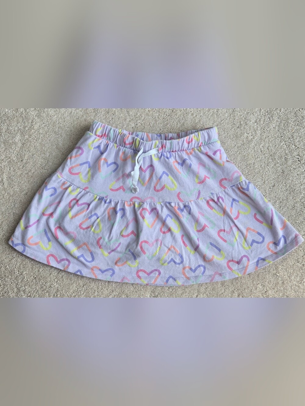 Pastel Heart Print Skirt - Lavender Base